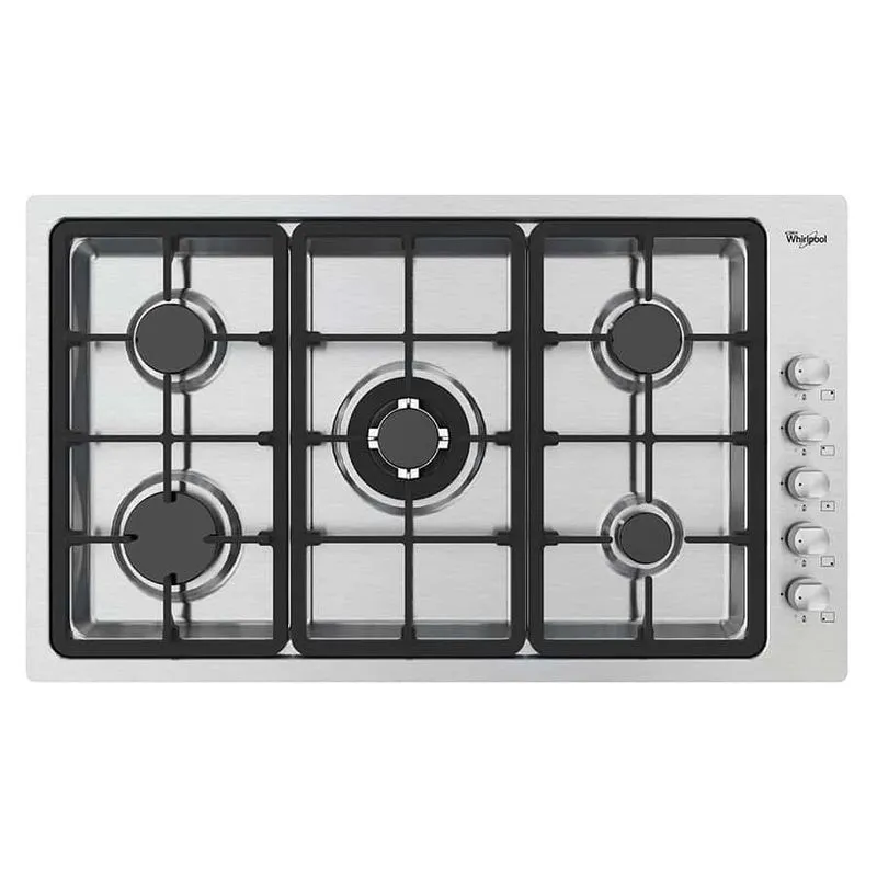 Parrilla Whirlpool de Gas de 36 IN 5 quemadores Acero inoxidable Gris WP3550S