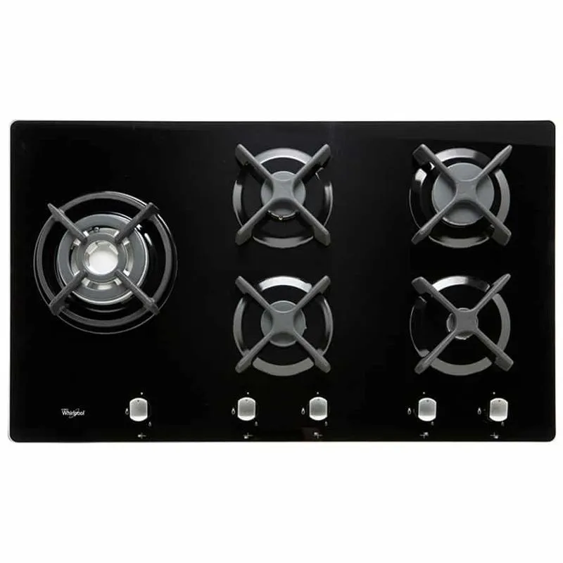 Parrilla Whirlpool de Gas de 36 pulgadas 5 quemadores Vitroceramica Negro AKT935NB