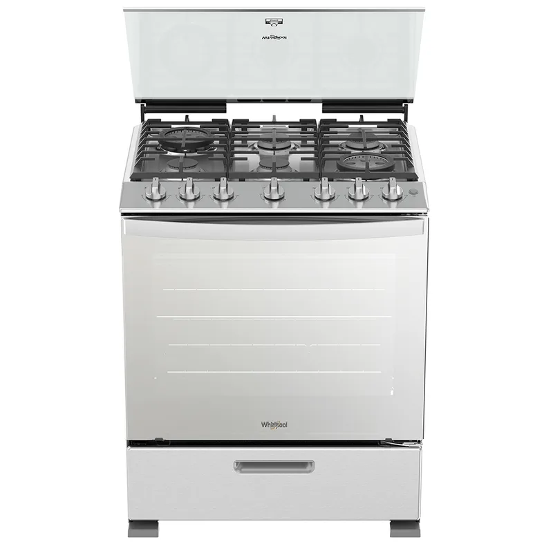 Estufa Whirlpool de Gas Side Door Al Piso 30 (IN) 6 quemadores Gris WFR7200S