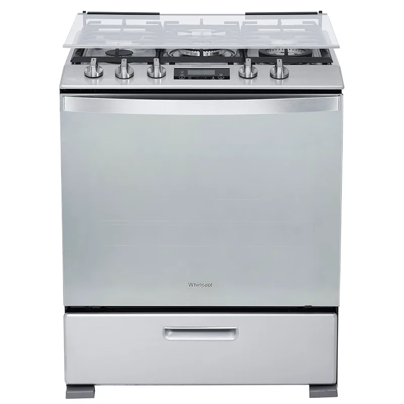 Estufa Whirlpool de Gas Al Piso 30 pulgadas (IN) 5 quemadores Gris WFR7300S
