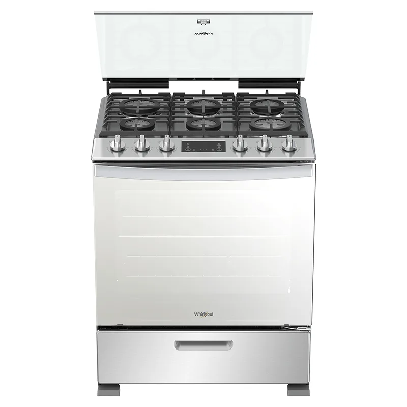 Estufa Whirlpool de Gas Side Door De Piso 30 pulgadas 6 quemadores Gris WFR7400S