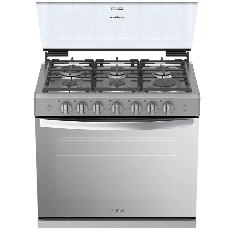 Estufa Whirlpool de Gas Empotrable 30 pulgadas con 6 quemadores Gris WER3000D