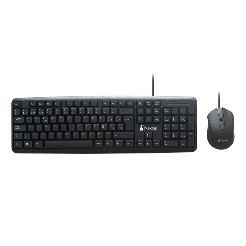 Teclado y Mouse Alámbricos Nextep NE416 | Negro | Pack Completo