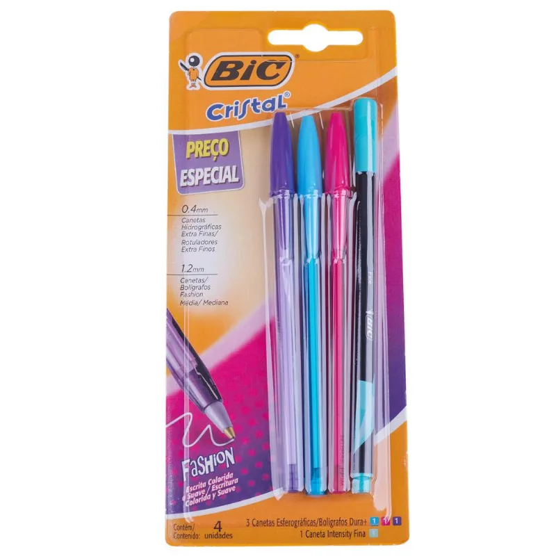 Kit Bic Caneta Fashion 1.2mm + Caneta Hidrográfica Intensity 0.4mm