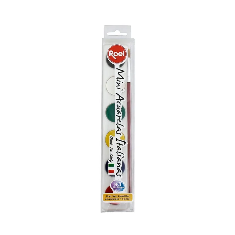 Acuarelas Mini Roel Italianas Efecto Mate 6 piezas
