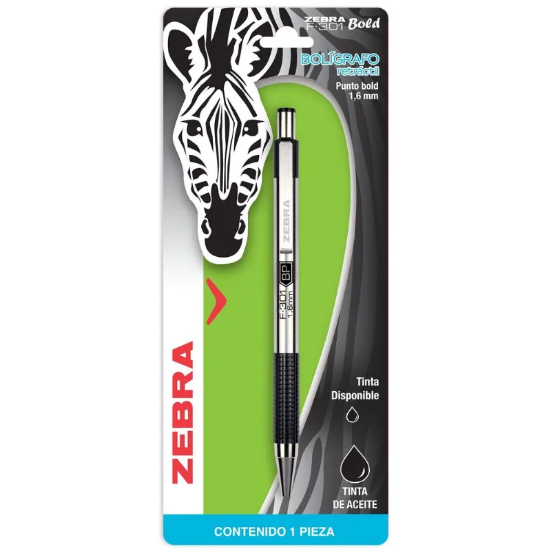 Bolígrafo | Zebra F-301 Bold | Negro Grueso