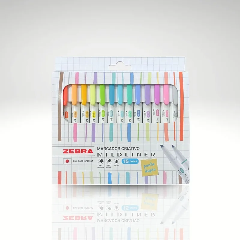 Marca Texto Mildliner Pastel kit c/15 - Zebra