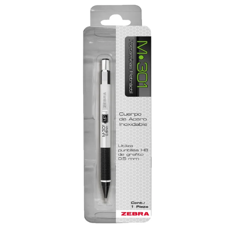 M-301 portaminas metalico 0.5mm, estuche PET M-301 portaminas metálico 0.5mm, estuche PET