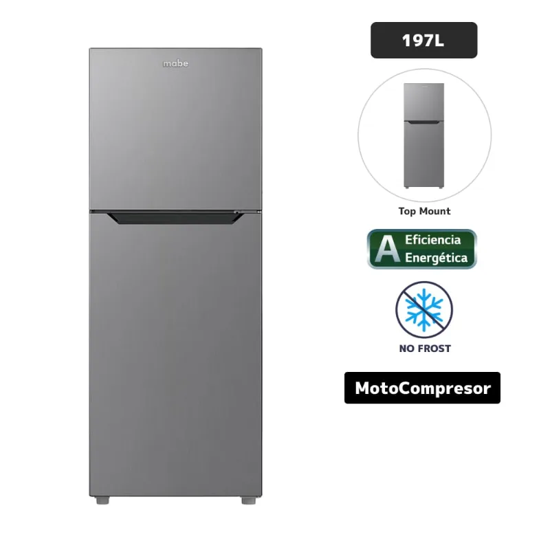Refrigeradora MABE 197L No Frost RMN220PVPRX0 Inox