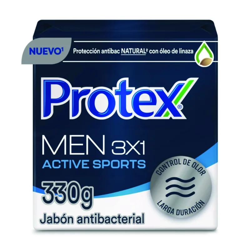 Jabón Antibacterial Protex Men Active Sports 3 Unds