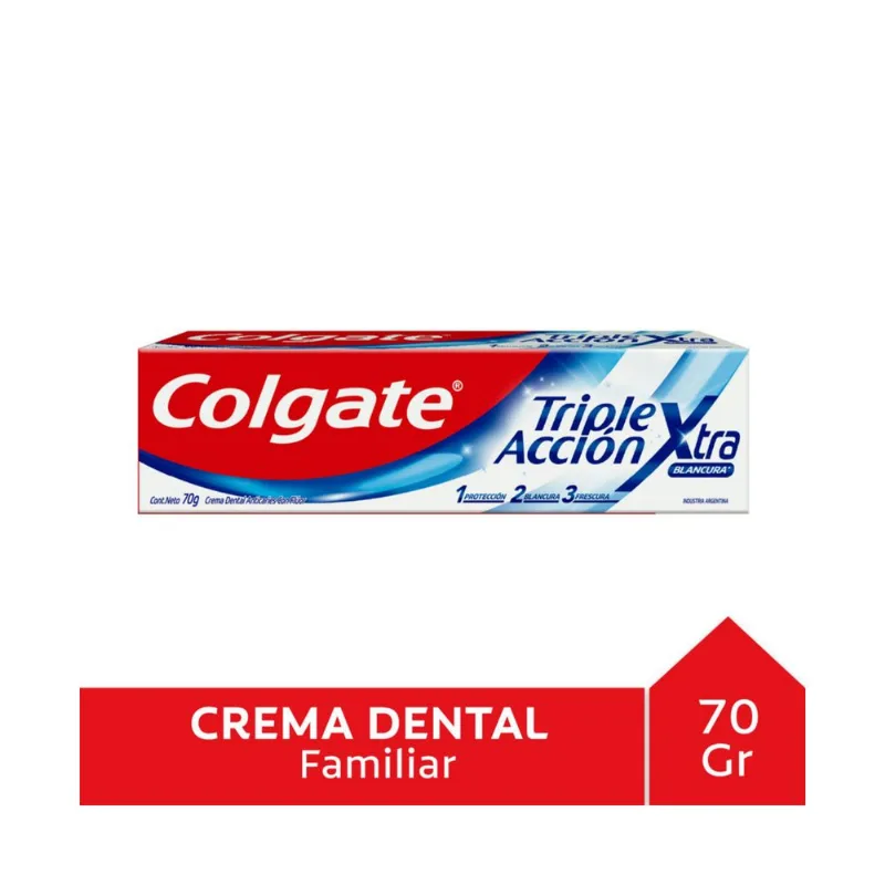 Pasta dental Colgate triple beneficio blanqueador 70 g.