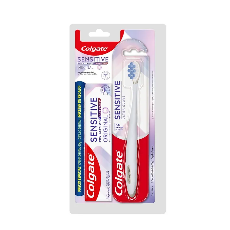 Kit Crema Dental Colgate Sensitive x 60 g + Cepillo Sensitive Kit Crema Dental Colgate Sensitive x 60 g + Cepillo Sens
