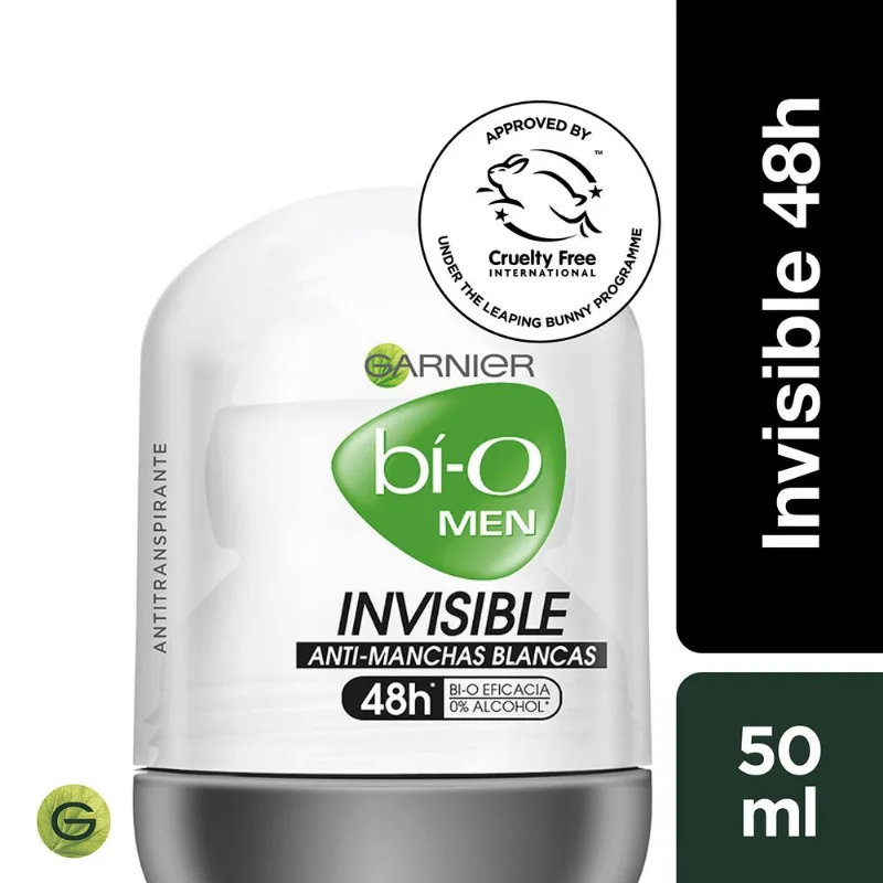 Desodorante Masculino Bi-O 50 ml, Invisible Roll On