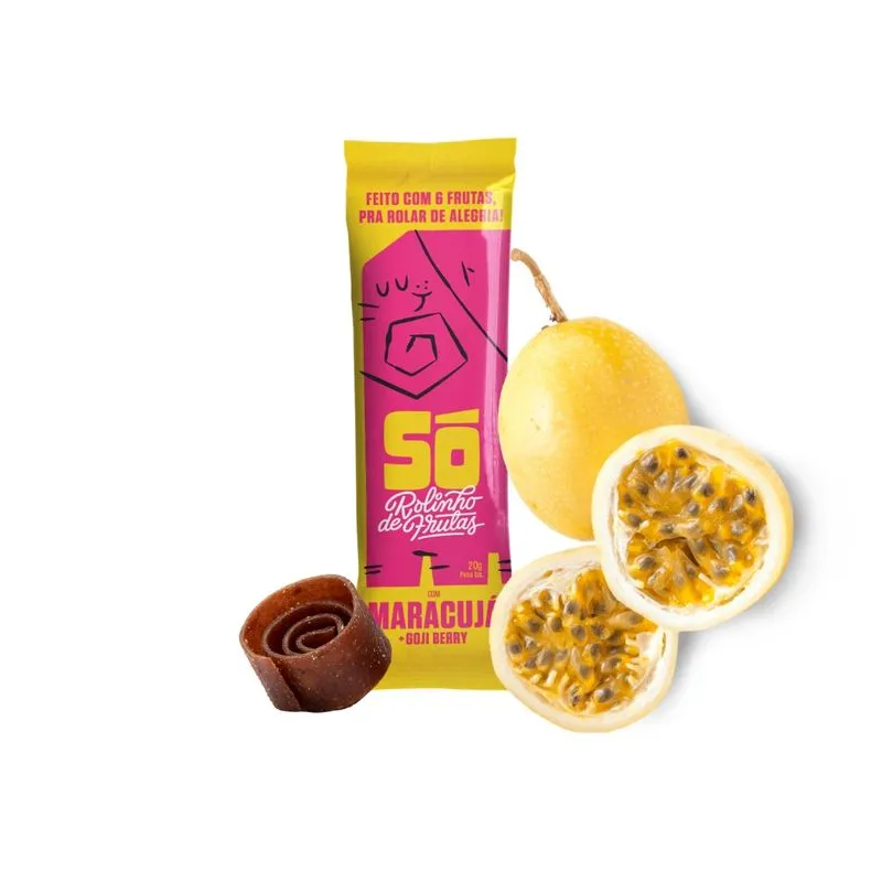 Rolinho de Frutas Vegano Maracujá e Goji Berry Só Snacks 20g