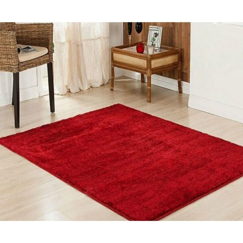 Tapete Sala Escritório 1,00x1,50 M Macio Apolo Soft Vermelho