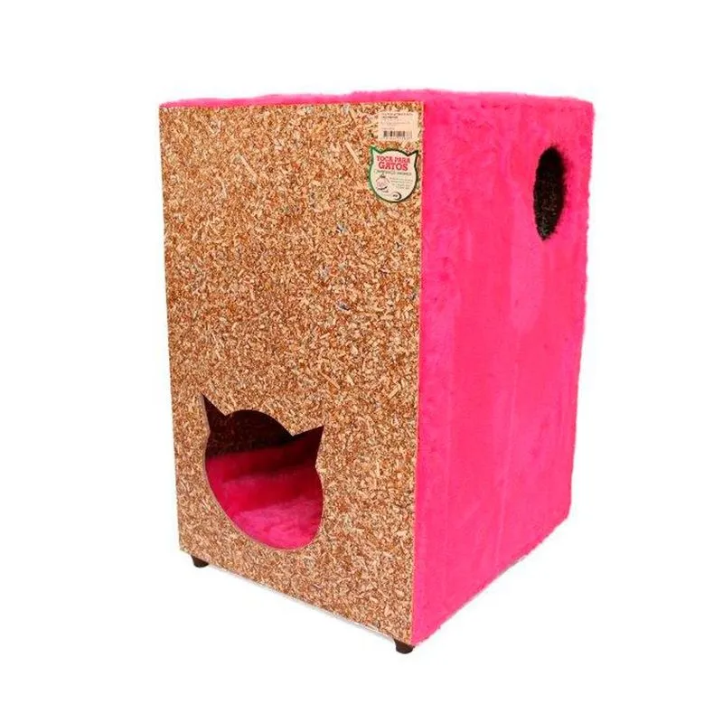 Toca Recriar Pet Ecológica para Gatos com 2 Andares Rosa