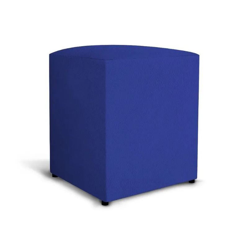 Puff Pufe Quadrado Decoração Corino Cor Azul Royal