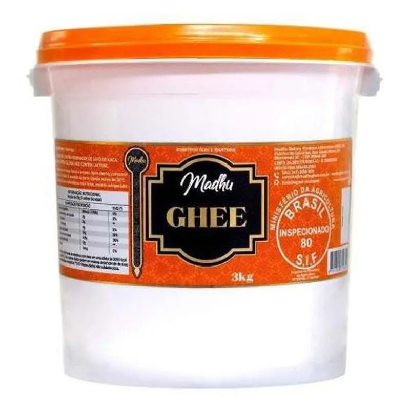 Manteiga Ghee Balde 3Kg Madhu Bakery