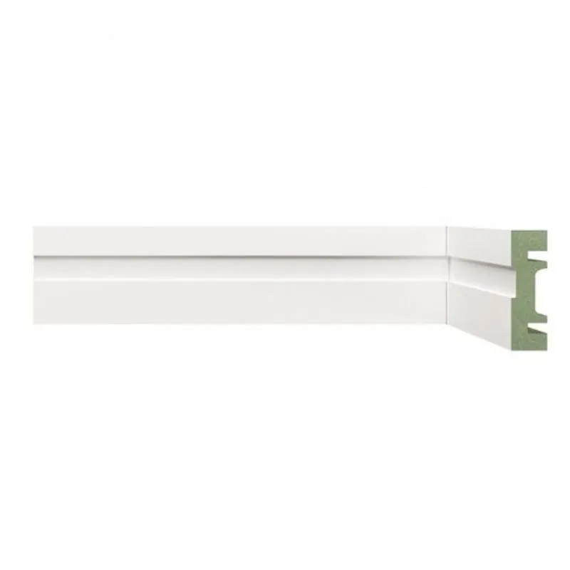 Rodapé de MDF 5cm x 15mm x 2,40m Frisado Moldufama 502 Branco
