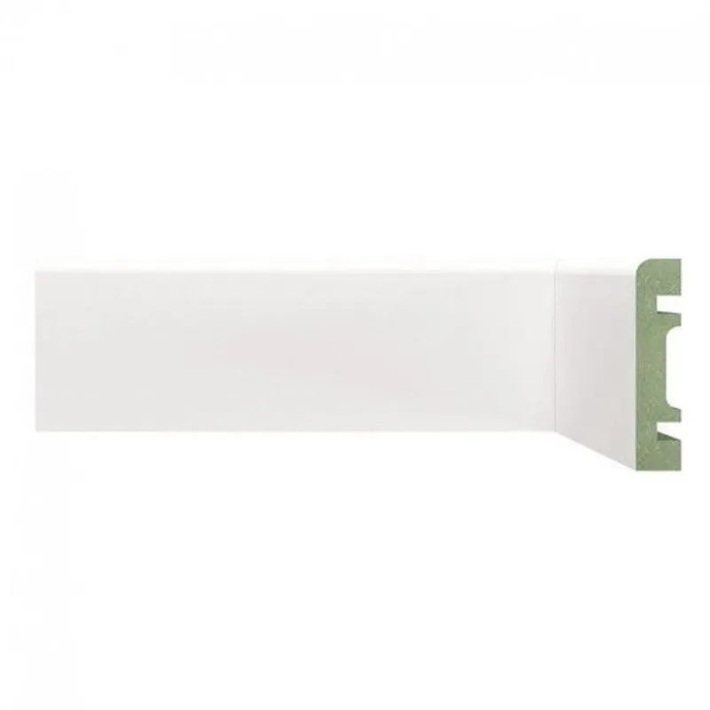 Rodapé de MDF 7cm x 15mm x 2,40m Liso Moldufama 700 Branco