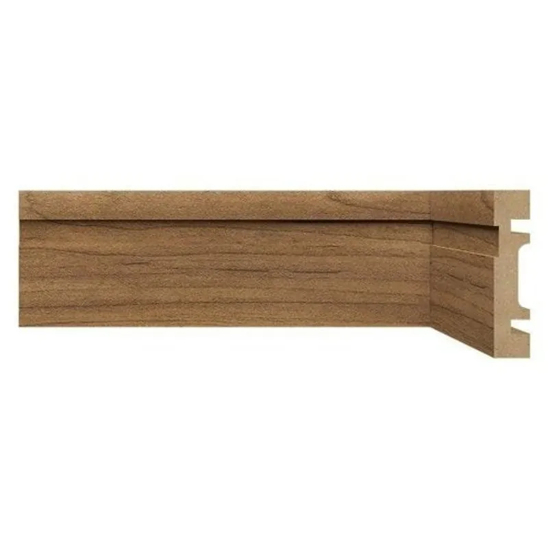 Rodapé de MDF 7cm x 15mm x 2,40m com Friso Moldufama 702 Imbuia