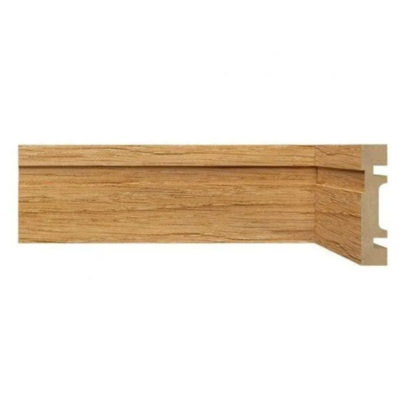 Rodapé de MDF 7cm x 15mm x 2,40m com Friso Moldufama 702 Nogueira Málaga