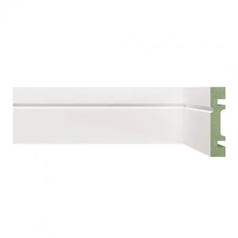 Rodapé de MDF 7cm x 15mm x 2,40m com Friso Moldufama 703 Branco
