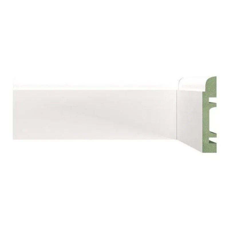 Rodapé de MDF 8cm x 15mm x 2,40m Friso Moldufama 804 Branco