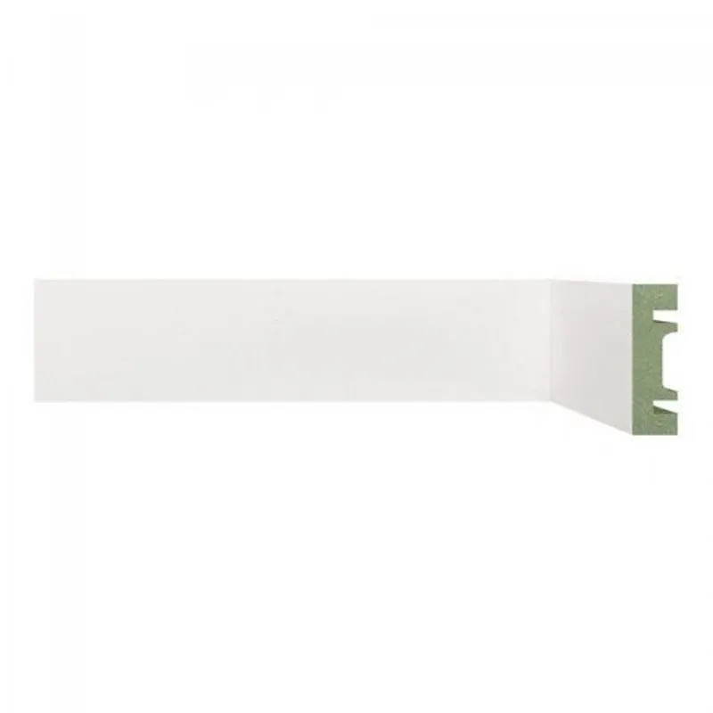 Rodapé de MDF 7cm x 15mm x 2,40m Liso Resistente a Umidade Moldufama 701 Branco