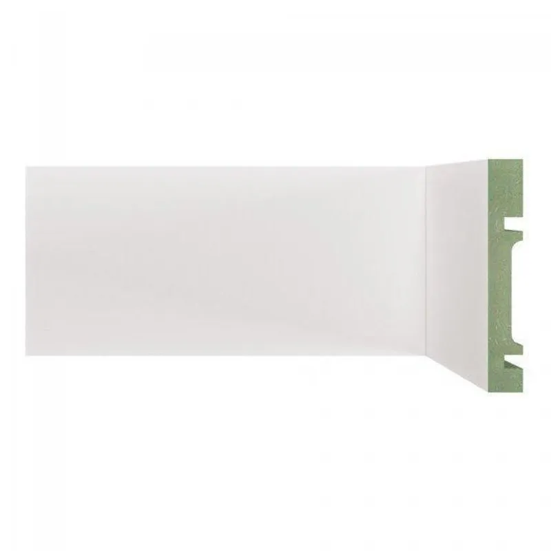 Rodapé de MDF 10cm x 15mm x 2,40m Liso Resistente a Umidade Moldufama 1001 Branco