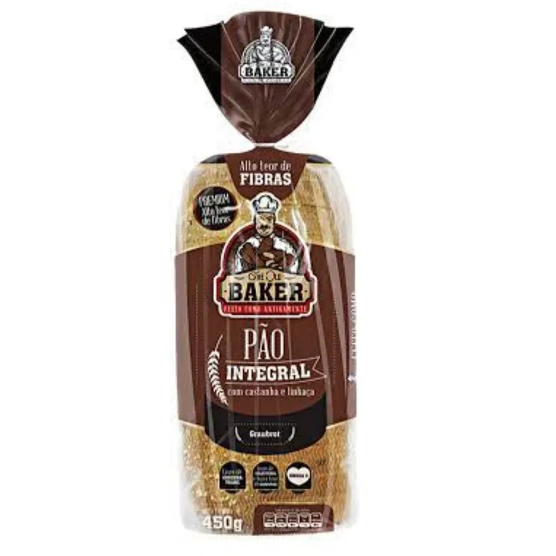 Pão de Forma Integral com Castanhas e Linhaça The Old Baker Pacote 450g