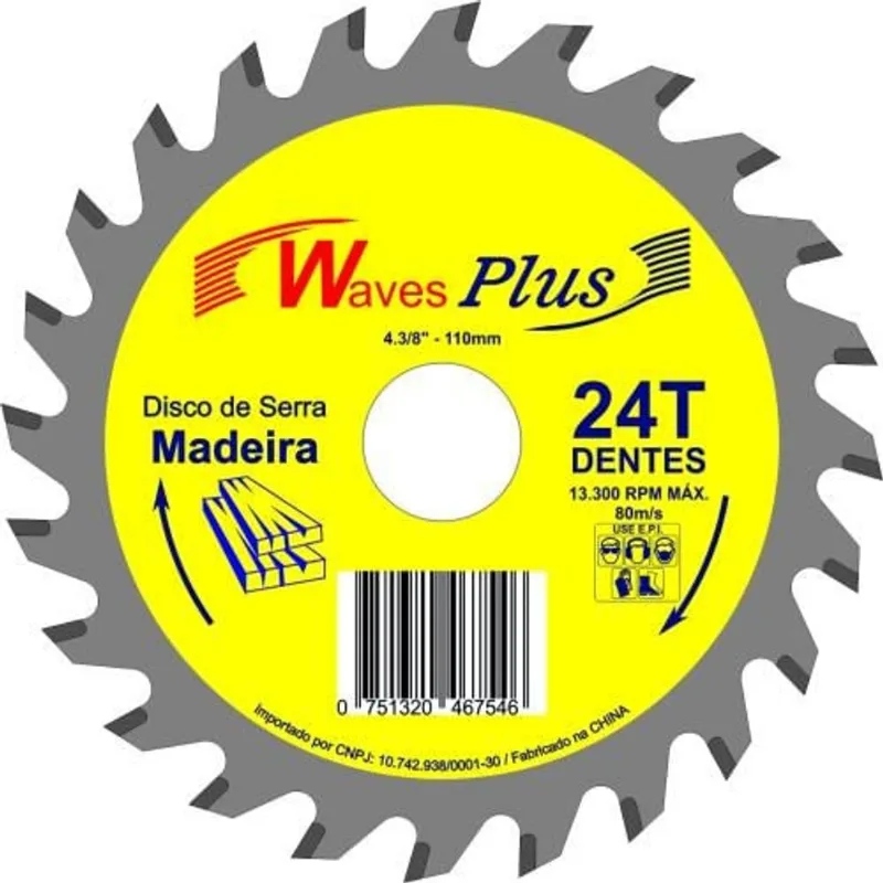DISCO PARA MADEIRA WAVES PLUS WIDEA 110MM 24 DENTES