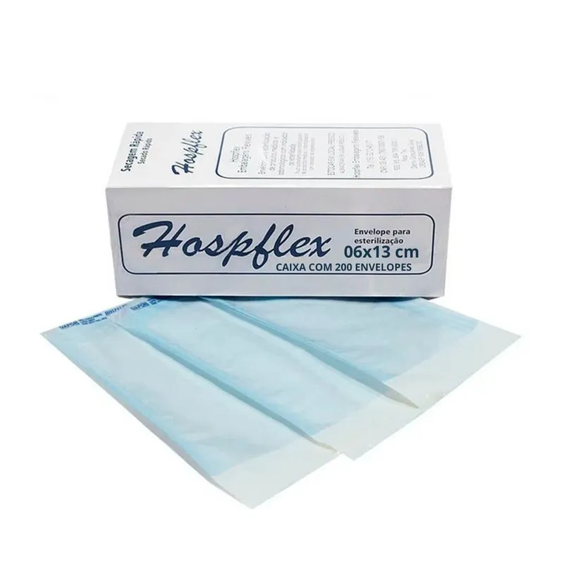 200 Envelope Esterilizaçao Alicate 6x13 Papel Grau Saquinho