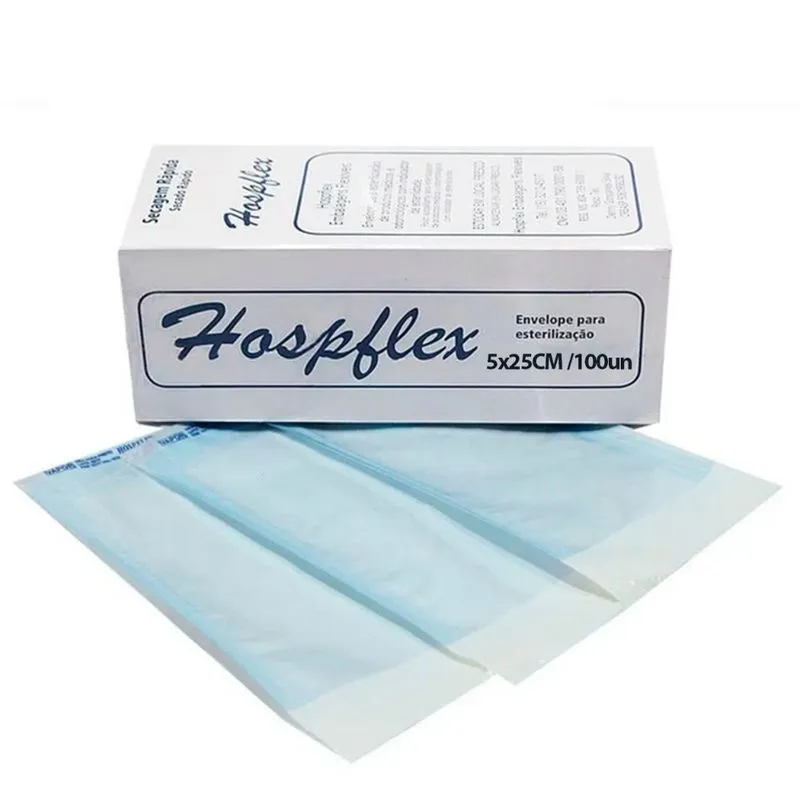 Papel Grau Cirurgico para Autoclave Envelope 15x25 C/100un Hospflex