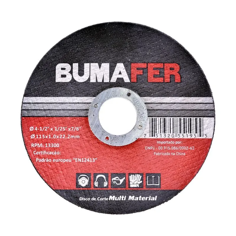 Disco de Corte Multi Material 4.1/2" × 1 mm Bumafer