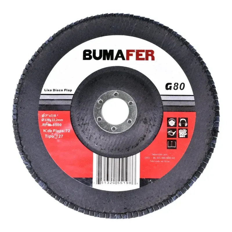 Lixa Disco Flap 180 × 22 mm Bumafer Lixa Disco Flap 180 × 22 mm G80 Bumafer