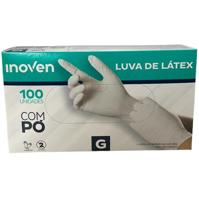 Luva De Latex Com Pó Inoven Tamanho G