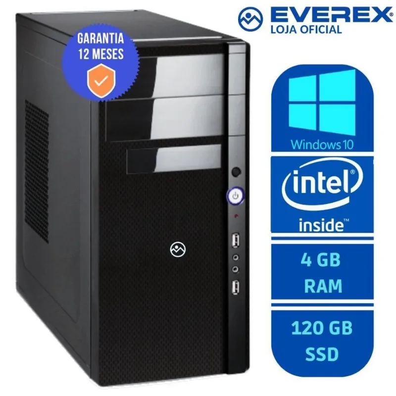 Computador Dual Core, 4Gb,120Gb Ssd E Windows 10 - Everex