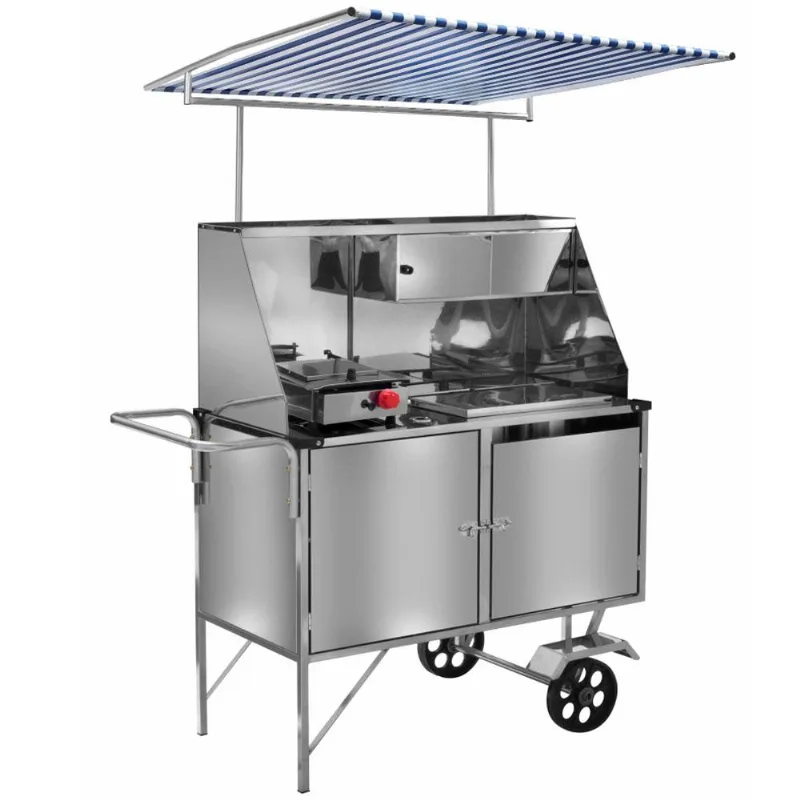 Carrinho De Cachorro Quente Luxo Inox Com Toldo L09m/t Cefaz