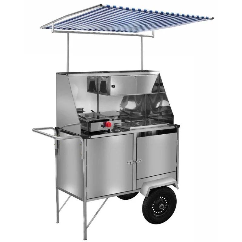Carrinho De Cachorro Quente Luxo Inox Com Toldo L10p/t Cefaz