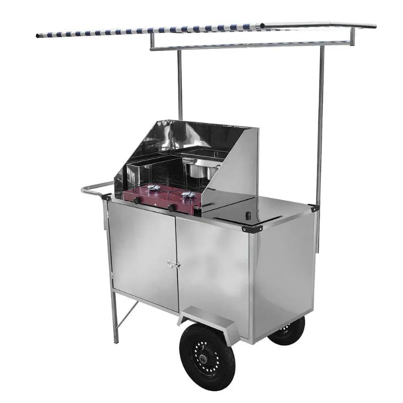 Carrinho De Tapioca Cefaz Luxo Inox Rodas Pneumáticas E Toldo L14p/t