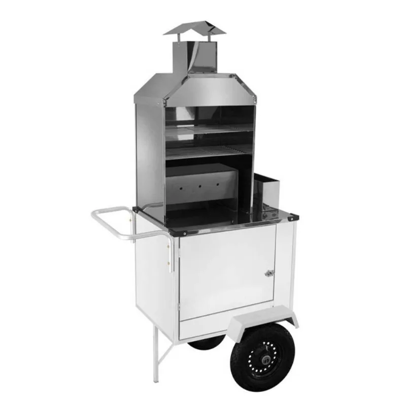 Carrinho de Churrasco Cefaz Simples Branco com Rodas Pneumáticas BS02P