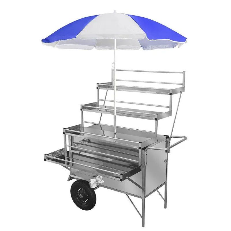 Carrinho Expositor Cefaz Inox Rodas Pneumáticas E Guarda Sol Lex26p/gs