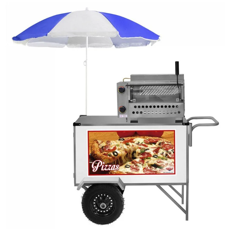 Carrinho De Pizza E Mini Pizza Cefaz Branco Rodas Pneumáticas Bl30p/gs