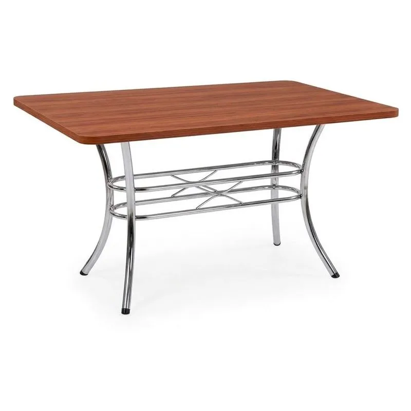 Mesa Josi Fil Móveis Cromada Tampo MDP Nogueira 137x75 2420 (MP)