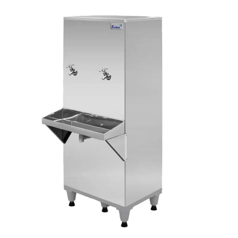 Bebedouro Industrial Coluna Inox 50 Litros 2 Torneiras RA50 com Kit Filtro 127V - Frisbel