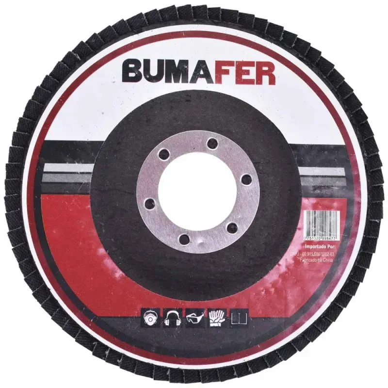 Lixa Disco Flap 115 × 22 mm G40 Bumafer Lixa Disco Flap 115 × 22 mm G120 Bumafer