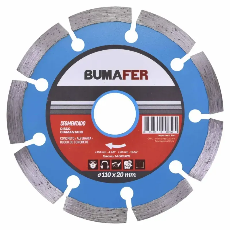 Disco Diamantado Segmentado 110mmX20mm Bumafer