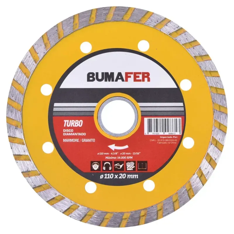 Disco Diamantado Turbo 110mmX20mm Bumafer
