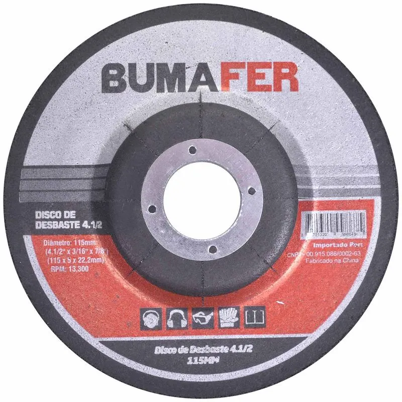 Disco de Desbaste 4.1/2“ (115mm) Para Metal Bumafer